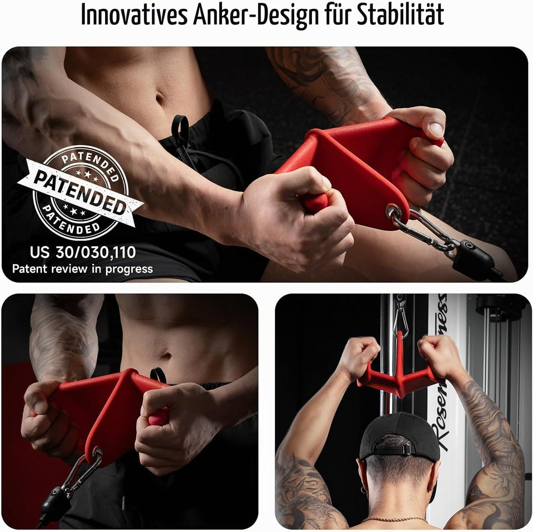 Latzugstange Set mit 8 Ergonomischen Griffen, Dreieckige Stabilität Latzug Griff für Das Training de
