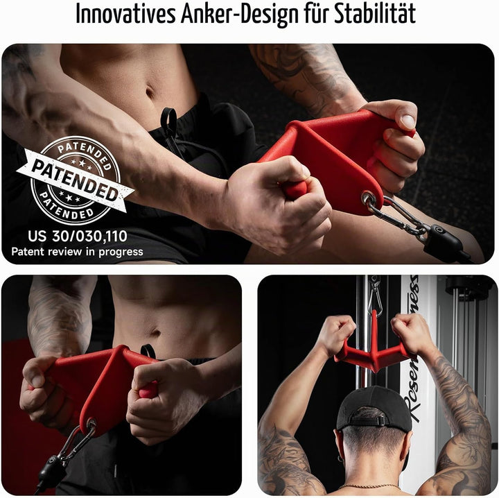 Latzugstange Set mit 8 Ergonomischen Griffen, Dreieckige Stabilität Latzug Griff für Das Training de