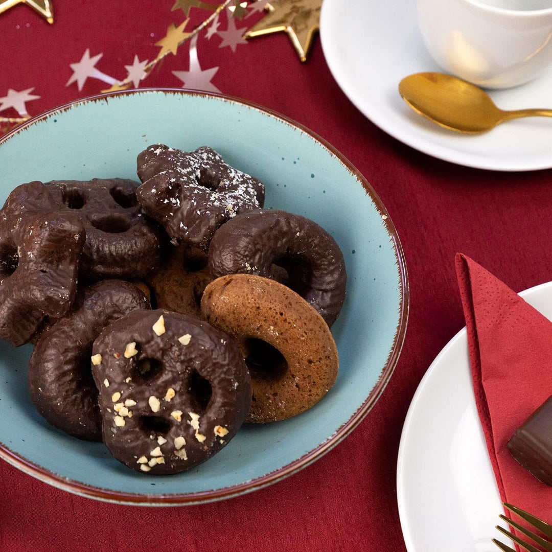 Lurch FlexiForm Backform für 12 Mini-Lebkuchen Bretzeln, Herzen und Sterne Premium-Platin-Silikon 20