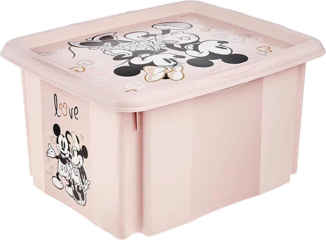 keeeper Minnie Maus Aufbewahrungsbox mit Deckel, Dreh- und stapelbar, Für Kinder, 24 l, Karolina, No