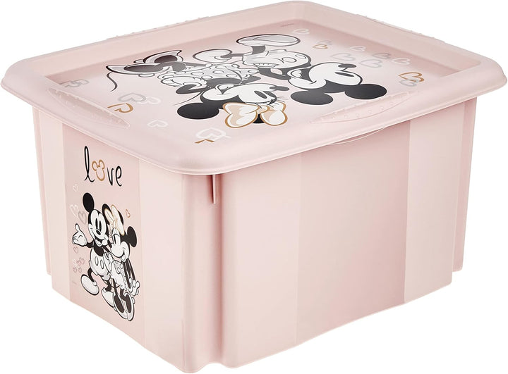 keeeper Minnie Maus Aufbewahrungsbox mit Deckel, Dreh- und stapelbar, Für Kinder, 24 l, Karolina, No