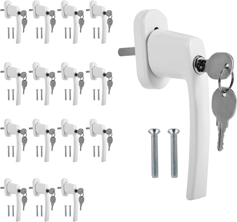 Jopassy 16x Fenstergriff Aluminium, abschliessbar Sicherheitsfenstergriff, kindersicherung mit Schlo