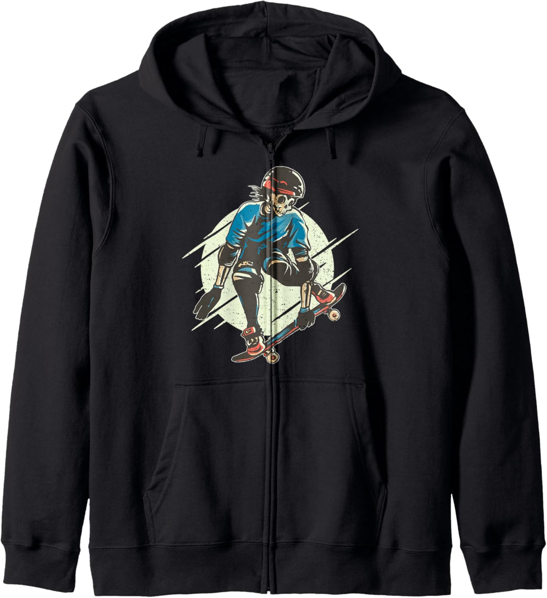 Cooles Skater-Design mit einem Skelett-Skaterboarding. Kapuzenjacke