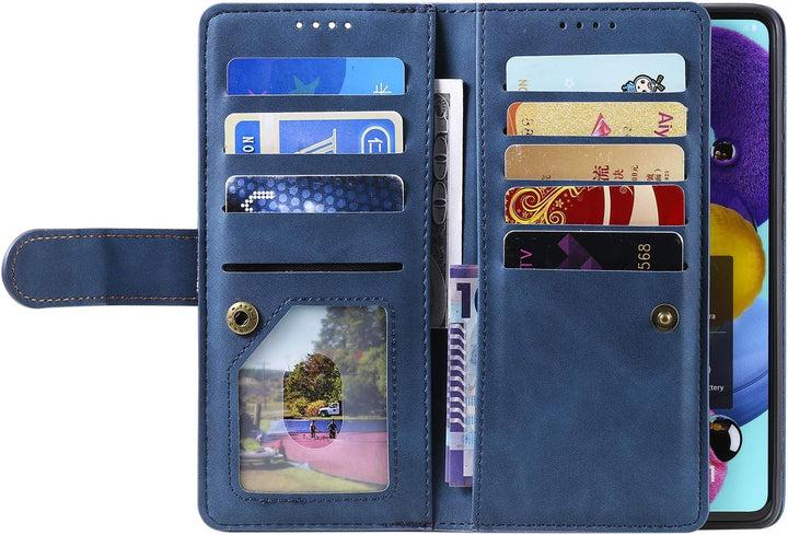 VEEMOS Handyhülle für Samsung Galaxy S21 FE hülle Klappbar Handytasche Schutzhülle Klapphülle mit St