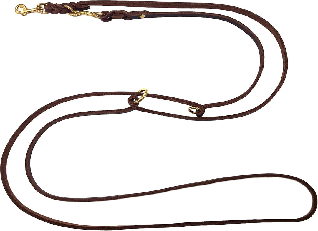 Hundeleine Fettleder Messing kleine Hunde/grosse Hunde 2m / 2,40m / 2,80m / 3,50m / 5m Doppelleine v