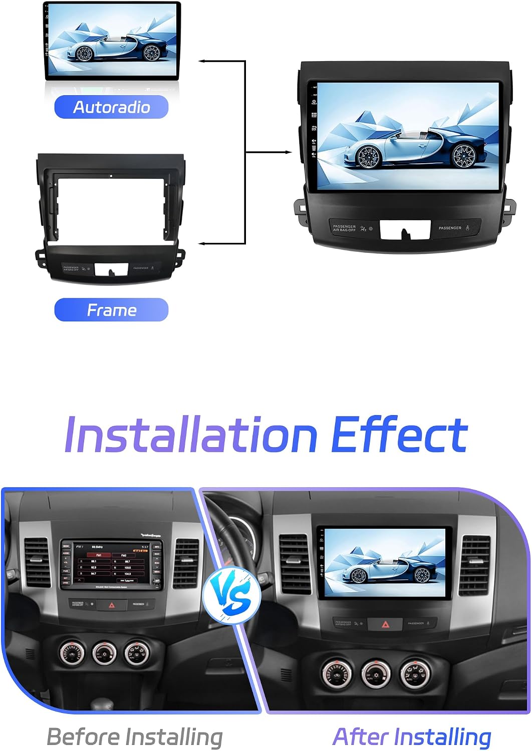 JOYX Android 12 Autoradio Passt für Mitsubishi Outlander (2008-2015) - [4G+64G] - Eingebaut DSP/Carp
