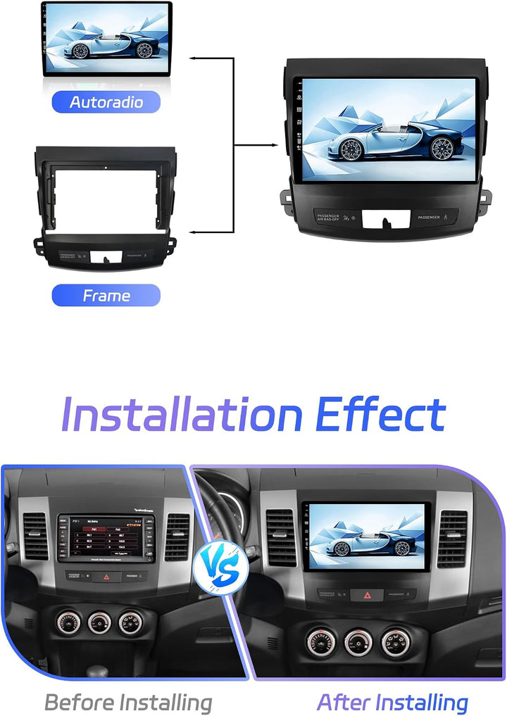 JOYX Android 12 Autoradio Passt für Mitsubishi Outlander (2008-2015) - [4G+64G] - Eingebaut DSP/Carp