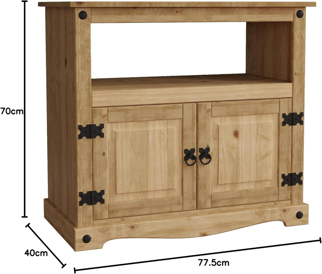 Vida Designs Corona TV-Schrank, Fernsehtisch, Schrank Wohnzimmer, gerade, Standfuss mit Ablage und M