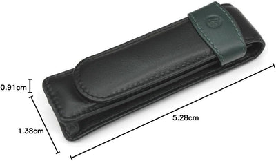 Pelikan 923722 Schreibgeräte-Etui Leder TG 22 Stiftablagen, 1 Stück TG22 Schwarz-grün, TG22 Schwarz-