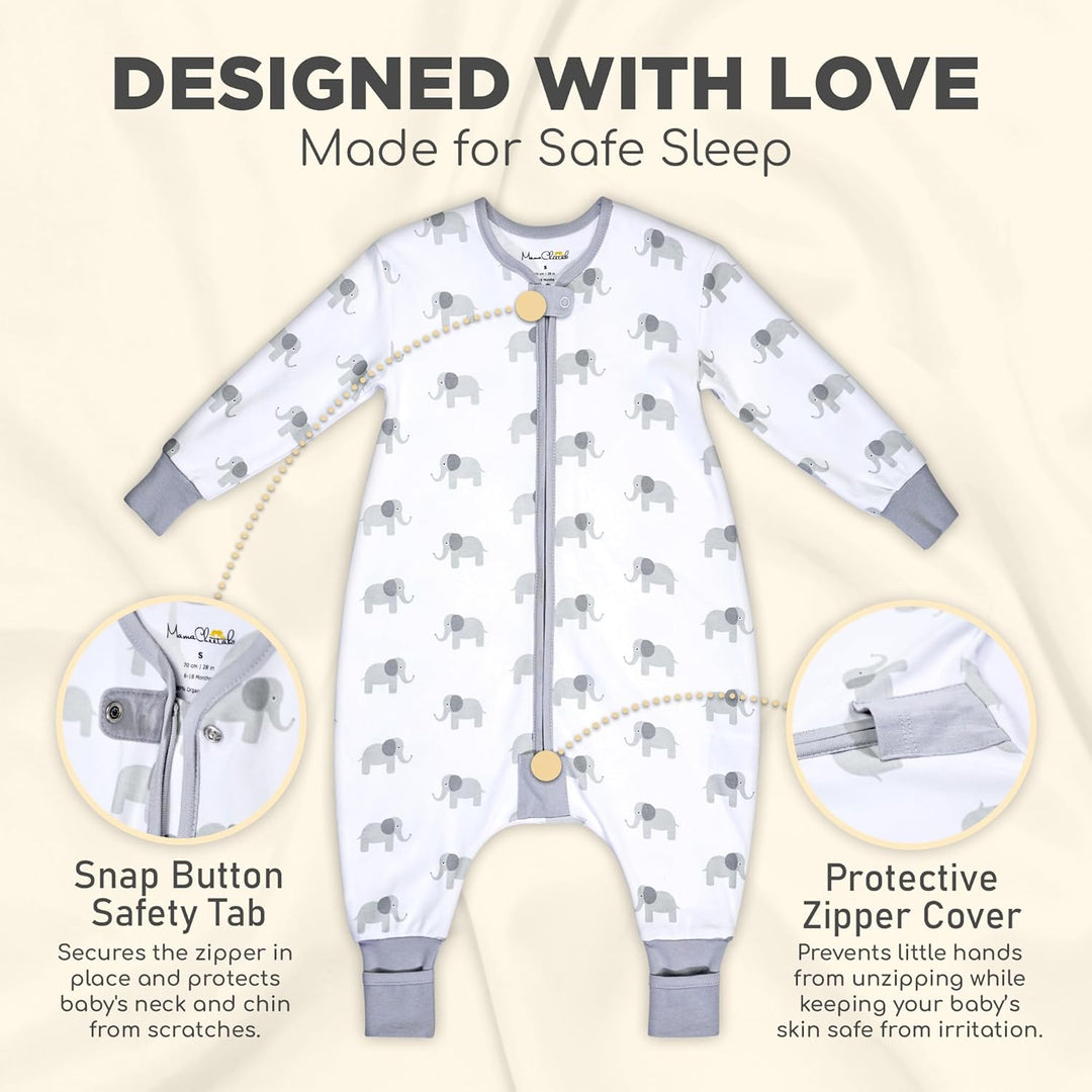 Mama Cheetah Baby Schlafsack, Bio-Baumwolle, Tragbare Babydecke, Schlafsack mit 2-Wege-Reissverschlu