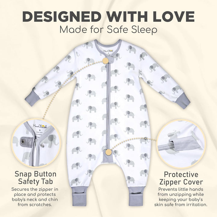 Mama Cheetah Baby Schlafsack, Bio-Baumwolle, Tragbare Babydecke, Schlafsack mit 2-Wege-Reissverschlu