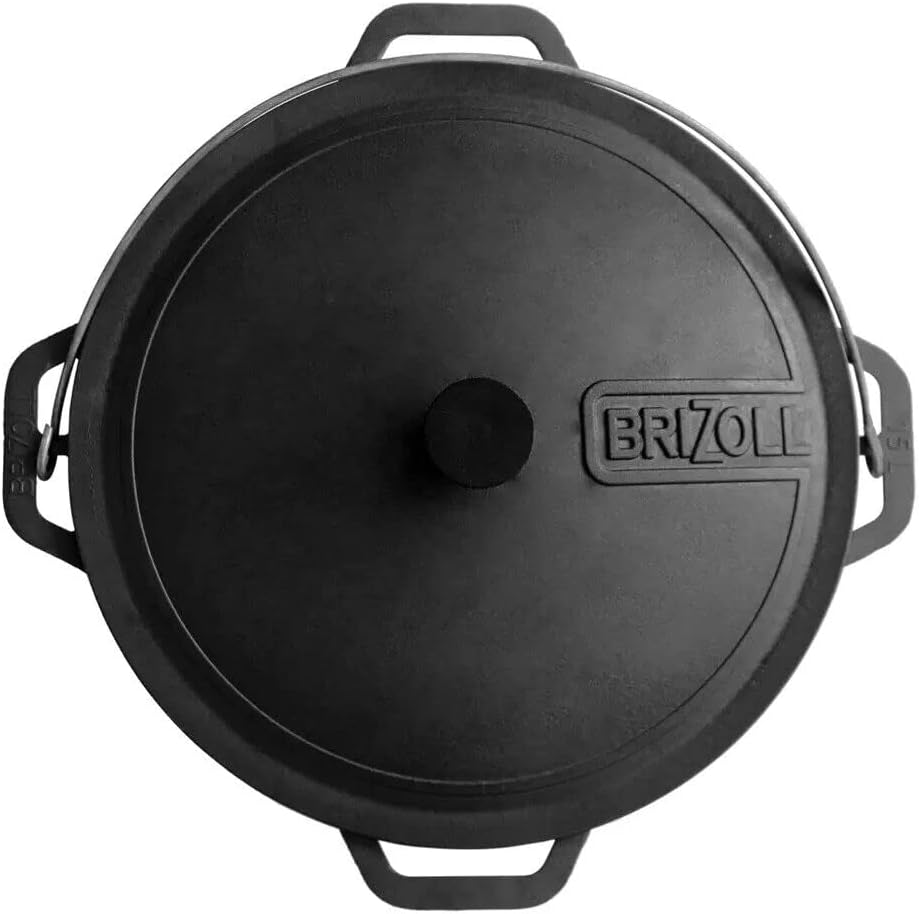 4BIG.fun Gusseisen Kazan 15 L Schwenktopf Kasan mit Deckel aus Gusseisen Wokpfanne Grill Cast Iron C