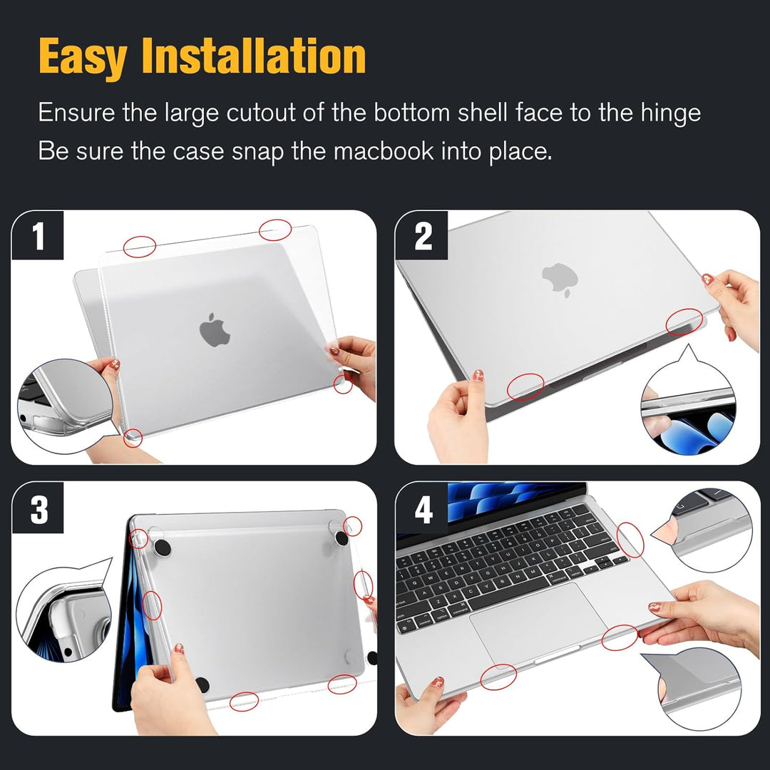 Fintie Hülle Kompatibel mit MacBook Air 13.6 Zoll M5 M4 M3 M2 A3449 A3240 A3113 A2681 (2026-2022), [