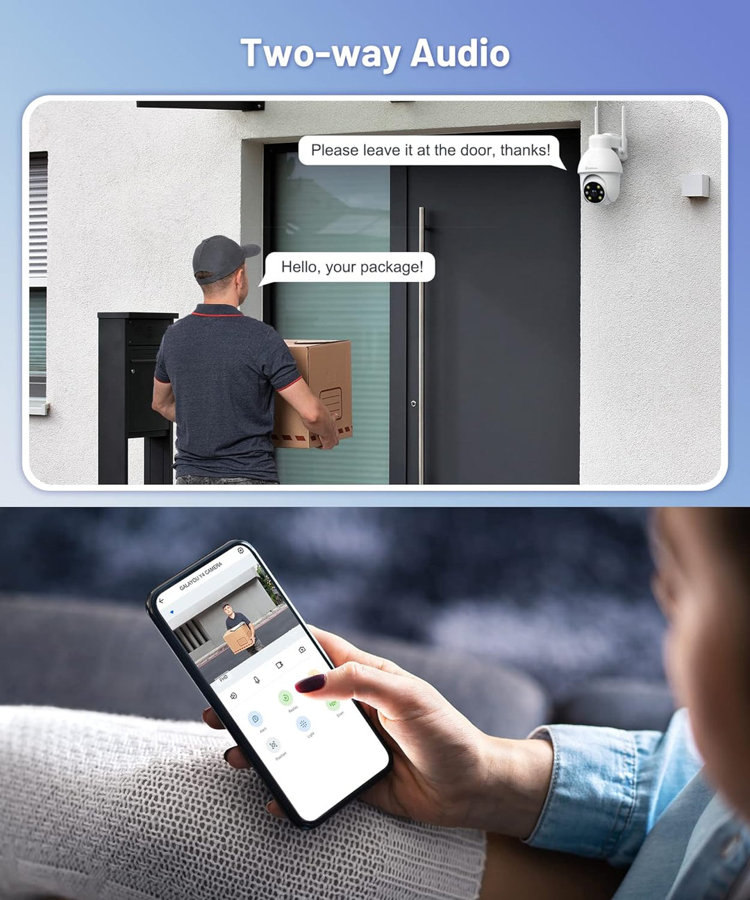 2K Überwachungskamera Aussen,GALAYOU PTZ Outdoor WLAN IP Kamera überwachung aussen, WiFi Dome Camera