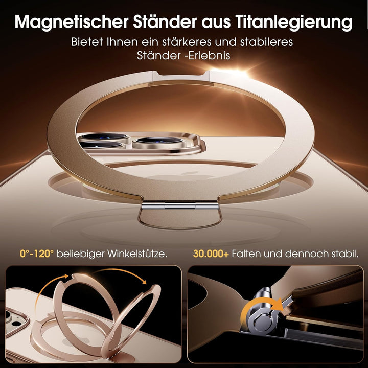 CASEKOO Original Titan Wüstensand für iPhone 16 Pro Hülle mit MagSafe & Unsichtbarer Ständer [Militä