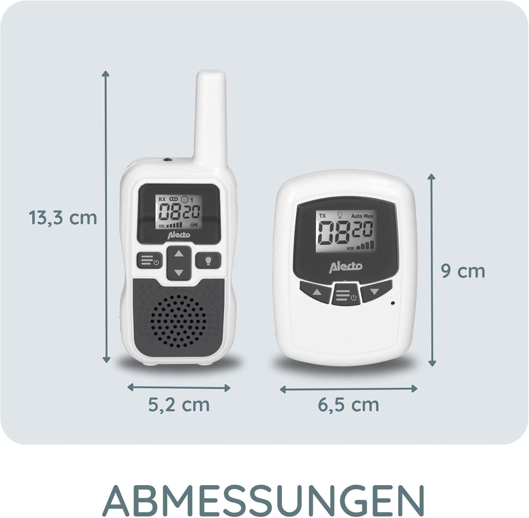 Alecto Baby DBX-80 - Babyphone mit Reichweite von bis zu 3.000 Metern - Weiss/Anthrazit