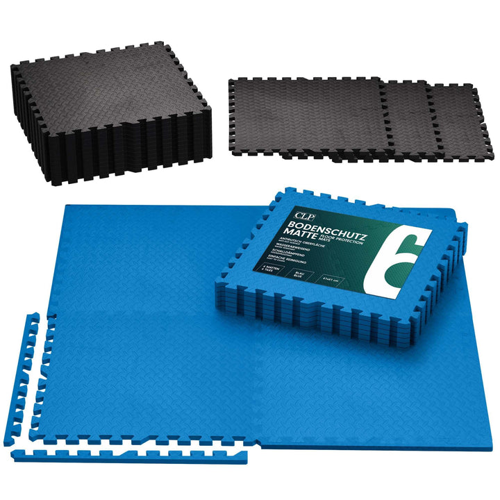 CLP Bodenschutzmatte Fitness 60x60 cm gross extra dick 6er Set Puzzlematte, rutschfeste Schutzmatten