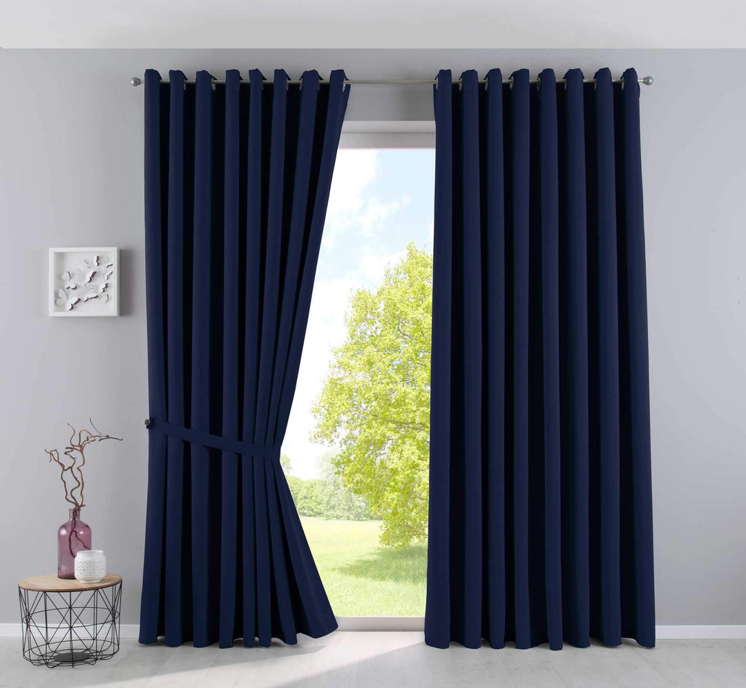 Gardinenbox Vorhänge Blickdicht »Newyork« Blau HxB 245x295 cm 2er-Pack Thermo-Gardinen Verdunkelungs