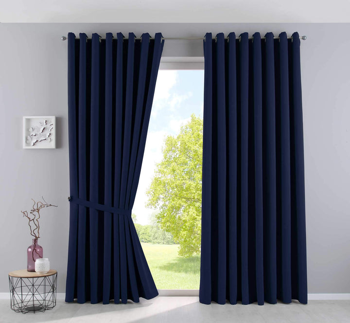 Gardinenbox Vorhänge Blickdicht »Newyork« Blau HxB 245x295 cm 2er-Pack Thermo-Gardinen Verdunkelungs