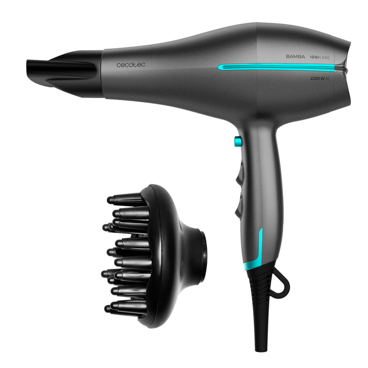 Cecotec Ionischer Haartrockner Bamba IoniCare 5300 Maxi Aura Black, 2200 W, AC-Motor, Kaltluftfunkti