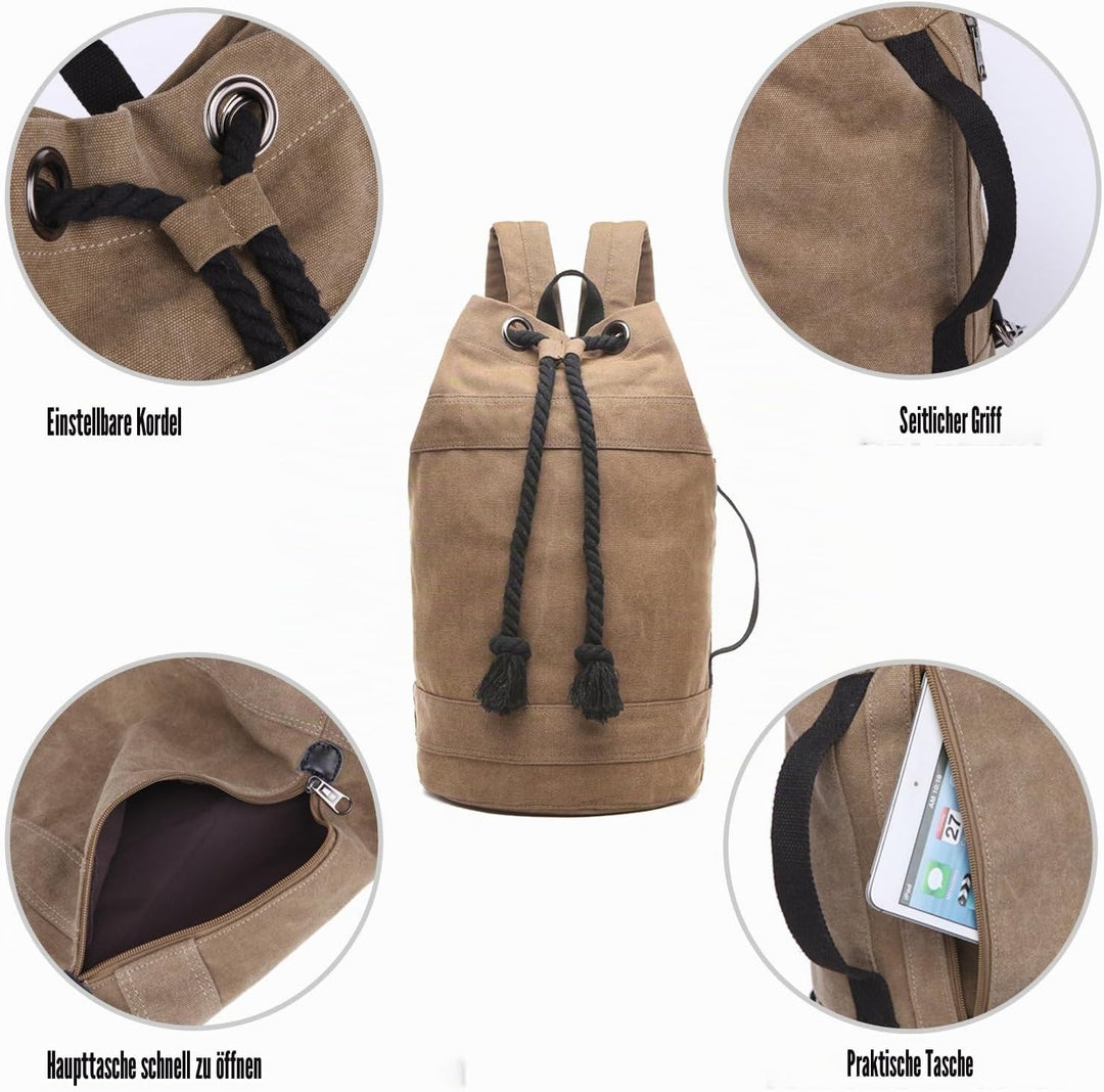 LOSMILE Rucksäcke Damen Herren Daypacks Seesack Leinwand Rucksack Canvas Reisetaschen Umhängetasche