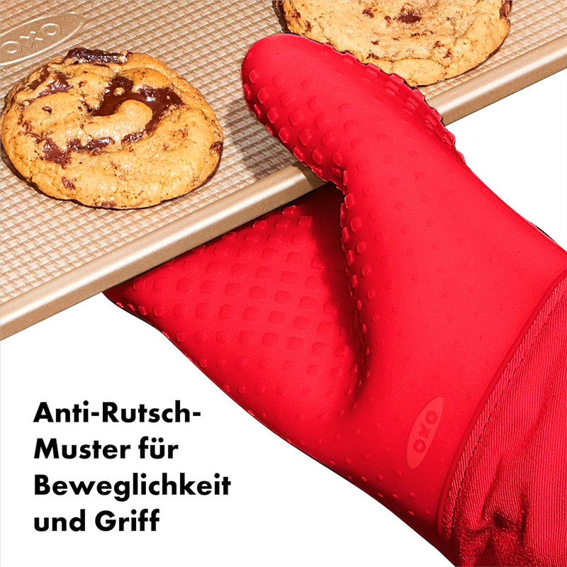 OXO Good Grips Ofenhandschuh aus Silikon – Rot Mitt - Red, Mitt - Red