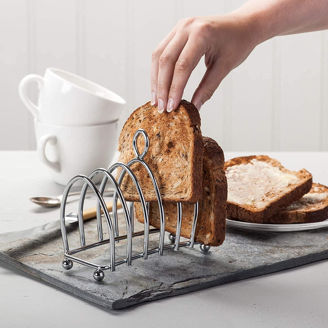 Kilo BA51 Toastständer mit Kugelfüssen und Tragegriff, viktorianisches Design, Chrom, für 6 Scheiben