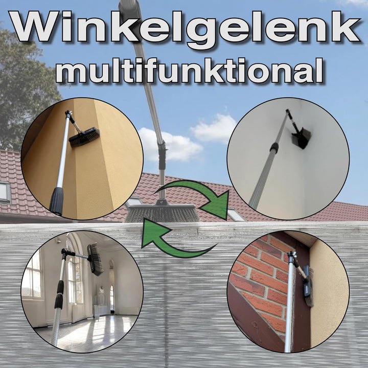 FenWi 8m Teleskopbesen Set mit Teleskopstange Ecken Besen Staubwedel Spinnenbesen (Flachbesen) und G