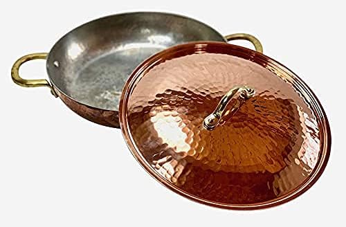 Copper Garden Kupferpfanne 28 cm mit Griffen + Deckel I Mit Zinn beschichtete Pfanne aus Kupfer zur