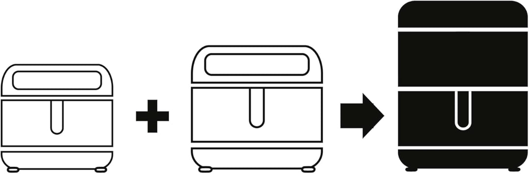 GOURMETmaxx FryUp Doppelkammer Heissluftfritteuse MultiSize - 10 L | vertikaler Airfryer mit 2 Kamme