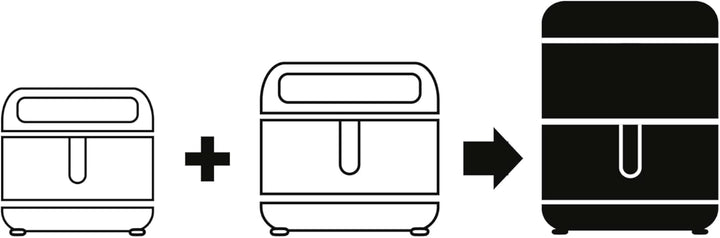 GOURMETmaxx FryUp Doppelkammer Heissluftfritteuse MultiSize - 10 L | vertikaler Airfryer mit 2 Kamme