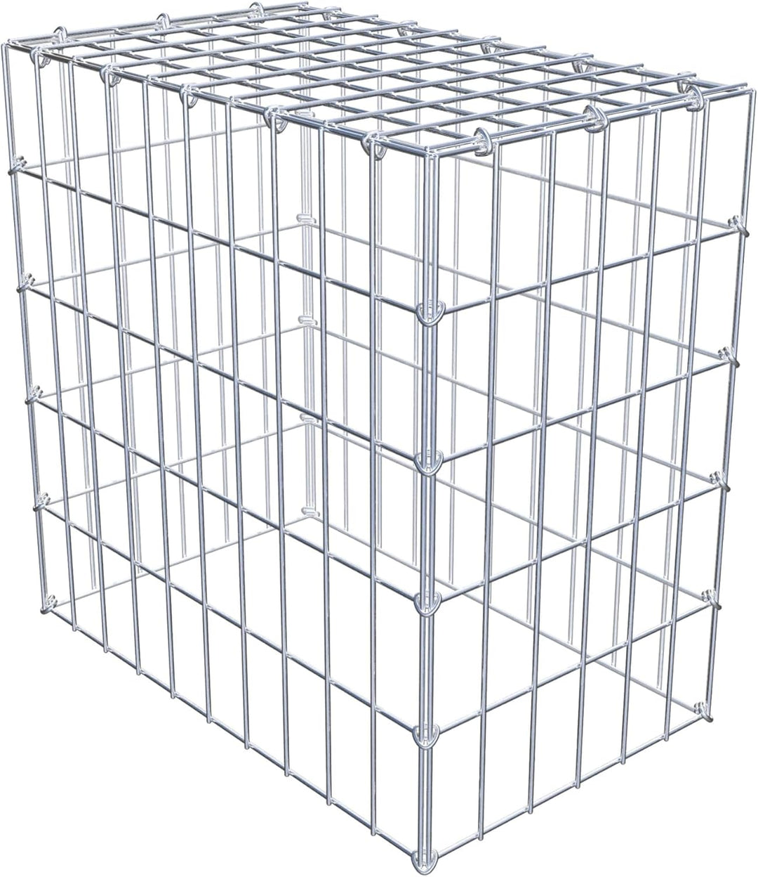 GABIONA Anbau-Gabione Typ3 eckig, Maschenweite 5 x 10 cm, Tiefe 30 cm, Gabione 50 x 50 x 30 cm (L x
