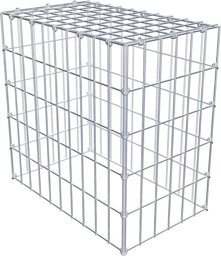 GABIONA Anbau-Gabione Typ3 eckig, Maschenweite 5 x 10 cm, Tiefe 30 cm, Gabione 50 x 50 x 30 cm (L x