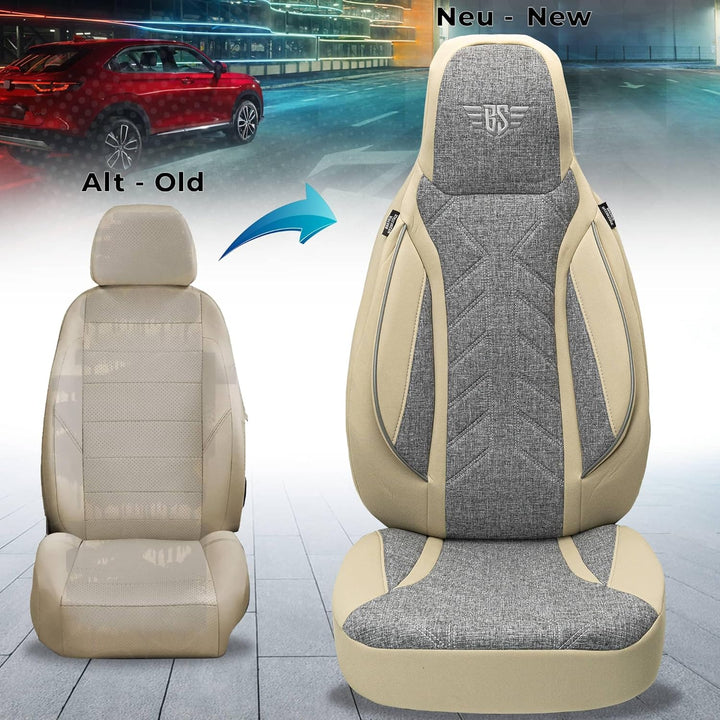 BREMER SITZBEZÜGE Mass Sitzbezüge Schonbezüge für Skoda Karoq PLKT209 PLKT209 - Grau/Beige Karoq, PL
