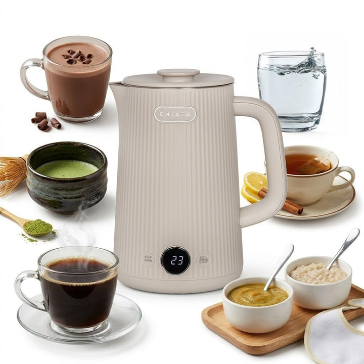 Wasserkocher 1,7 L mit Temperaturwahl & Warmhaltefunktion – Elektrischer Edelstahl Wasserkocher 2200
