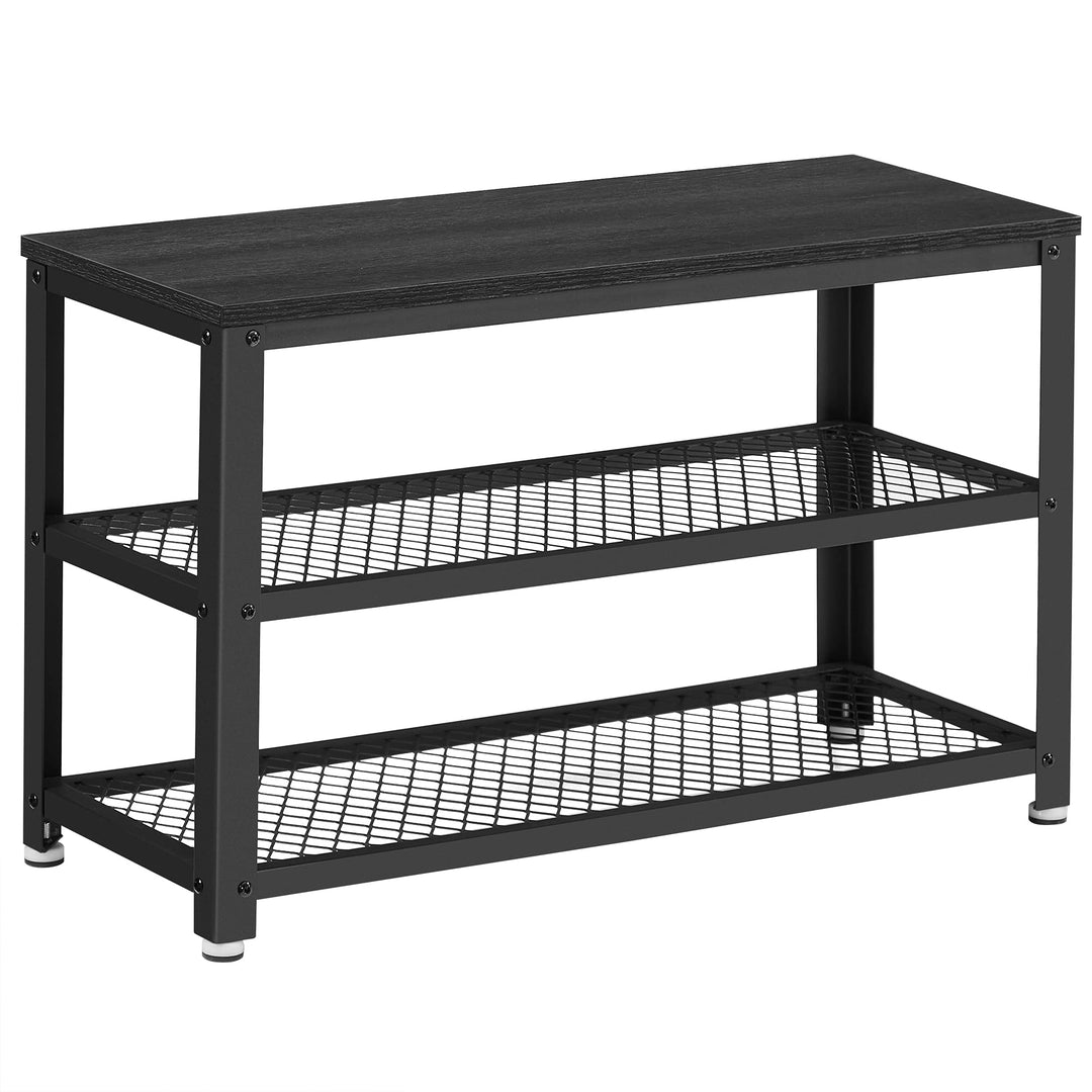 ACAZA Schuhbank, Schuhregal mit 3 Ebenen, Metallgestell, für Eingang, Wohnzimmer, Flur, 73 x 30 x 45