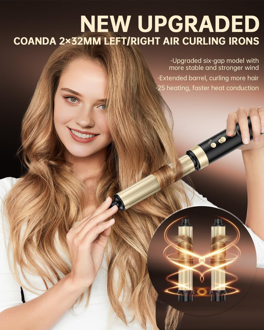 webeauty [Dual Voltage] 6in1 Airstyler Neues Upgrade,110,000U/Min, 30M/S, 500 Millionen Negative Ion