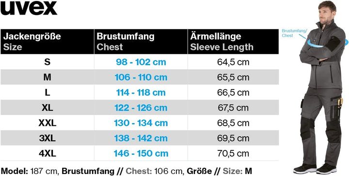 Uvex Echor Softshell-Arbeitsjacke für Herren - atmungsaktiv & wasserabweisend L Dunkelblau, L Dunkel