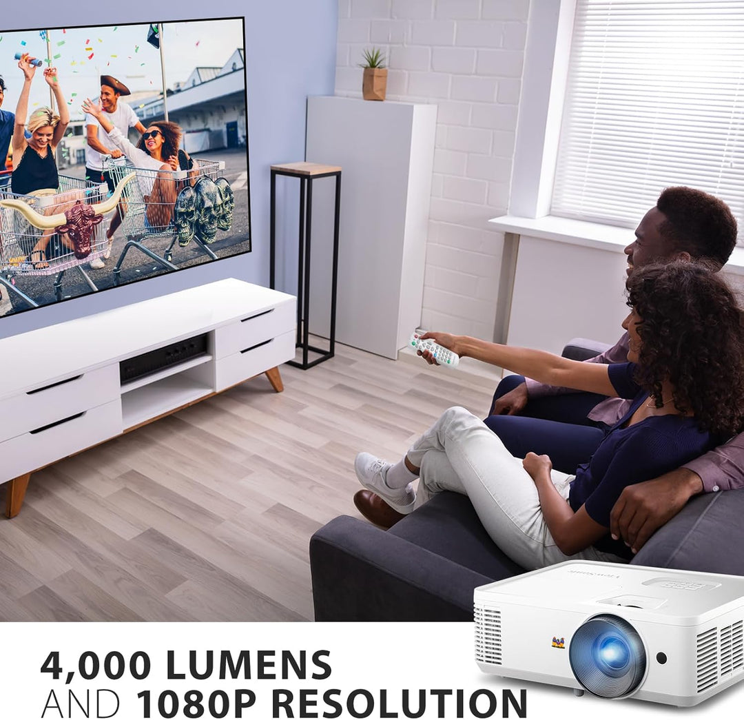 ViewSonic PX704HD 1080p Full HD Beamer, 4000 ANSI Lumen, 22.000:1 Kontrast, Bis zu 300" Bildgrösse,