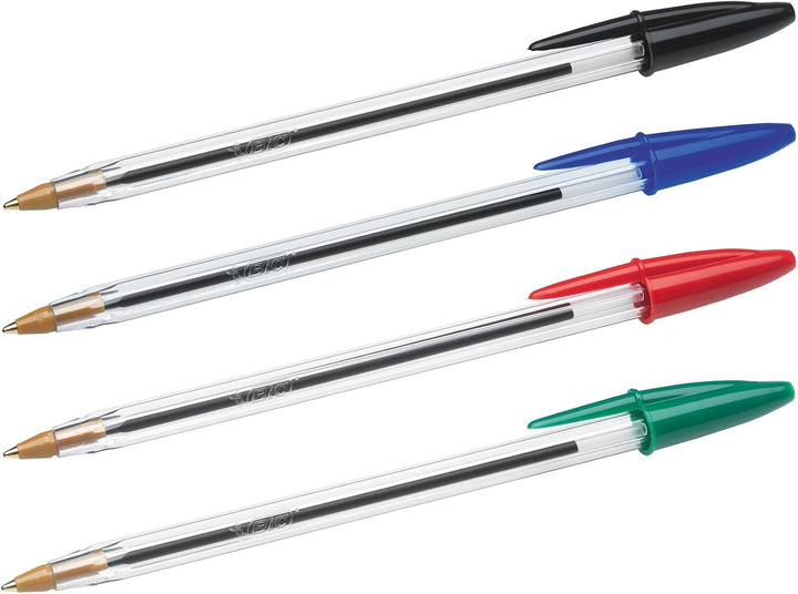 BIC Kugelschreiber Set Cristal Original, in Blau, Strichstärke 0,4 mm, 100er Pack, Ideal für das Bür