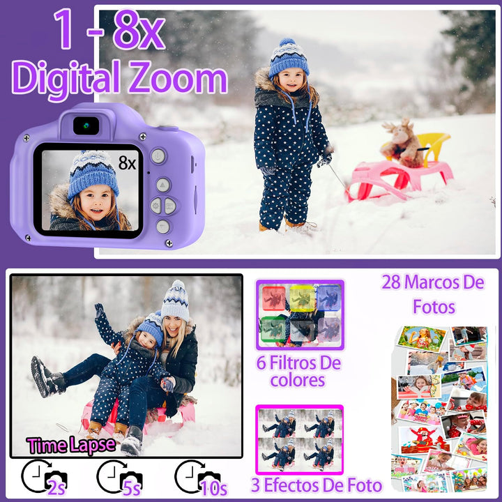 Lacosvi Kamera für Kinderfotos, 5,1 cm (2,0 Zoll), 1080p, HD, Selfie-Videokamera, für Jungen und Mäd