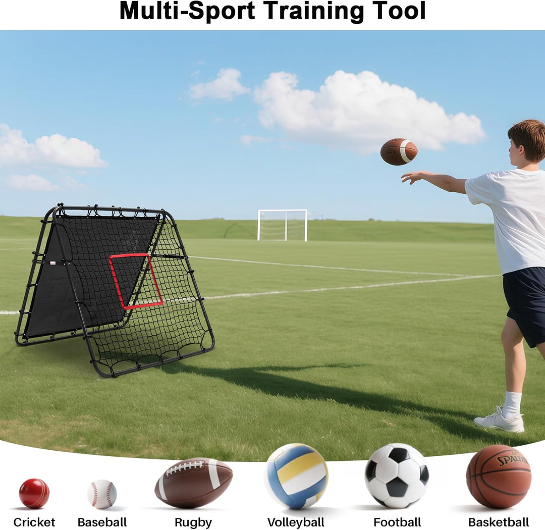 Doppelseitige Rebounder Net Fussball Training Ausrüstung, 100/120/180cm, Fussball Tor Kickback Ziel