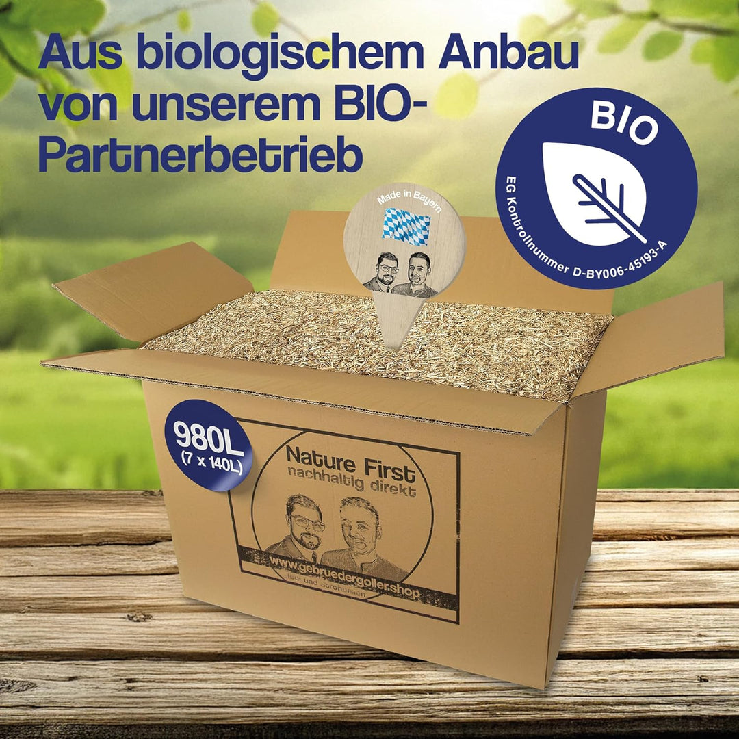 Bio Miscanthus Einstreu grob - Staubarm & Saugstark - Einstreu für Kleintiere wie Kaninchen, Meersch