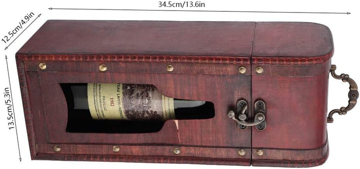 Weinflaschen-Geschenkbox aus Holz, Wein-Geschenkbox mit Griff, Dekorative Vintage-Geschenkbox für We