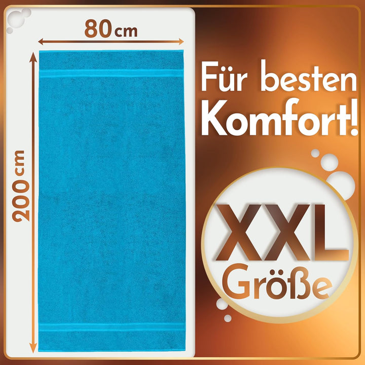 NatureMark 2er Pack SAUNATÜCHER Premium Qualität 80x200cm SAUNATUCH Sauna-Handtuch 100% Baumwolle Fa