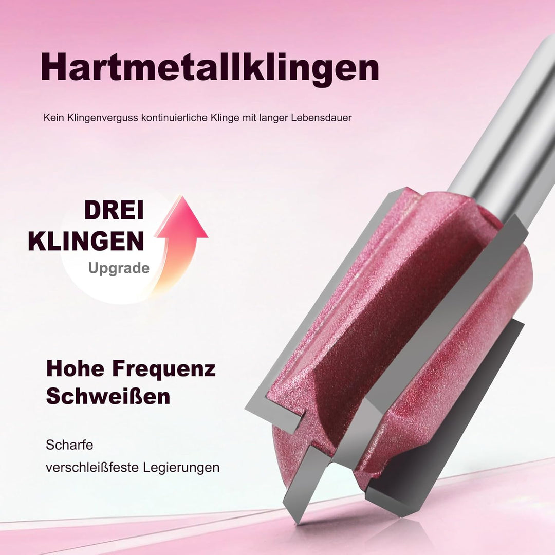 4 Klingen Bodenreinigung Fräser 8mm Schaft,Ø16mm Arbeitslänge 30mm Professional Hartmetall Bestückt