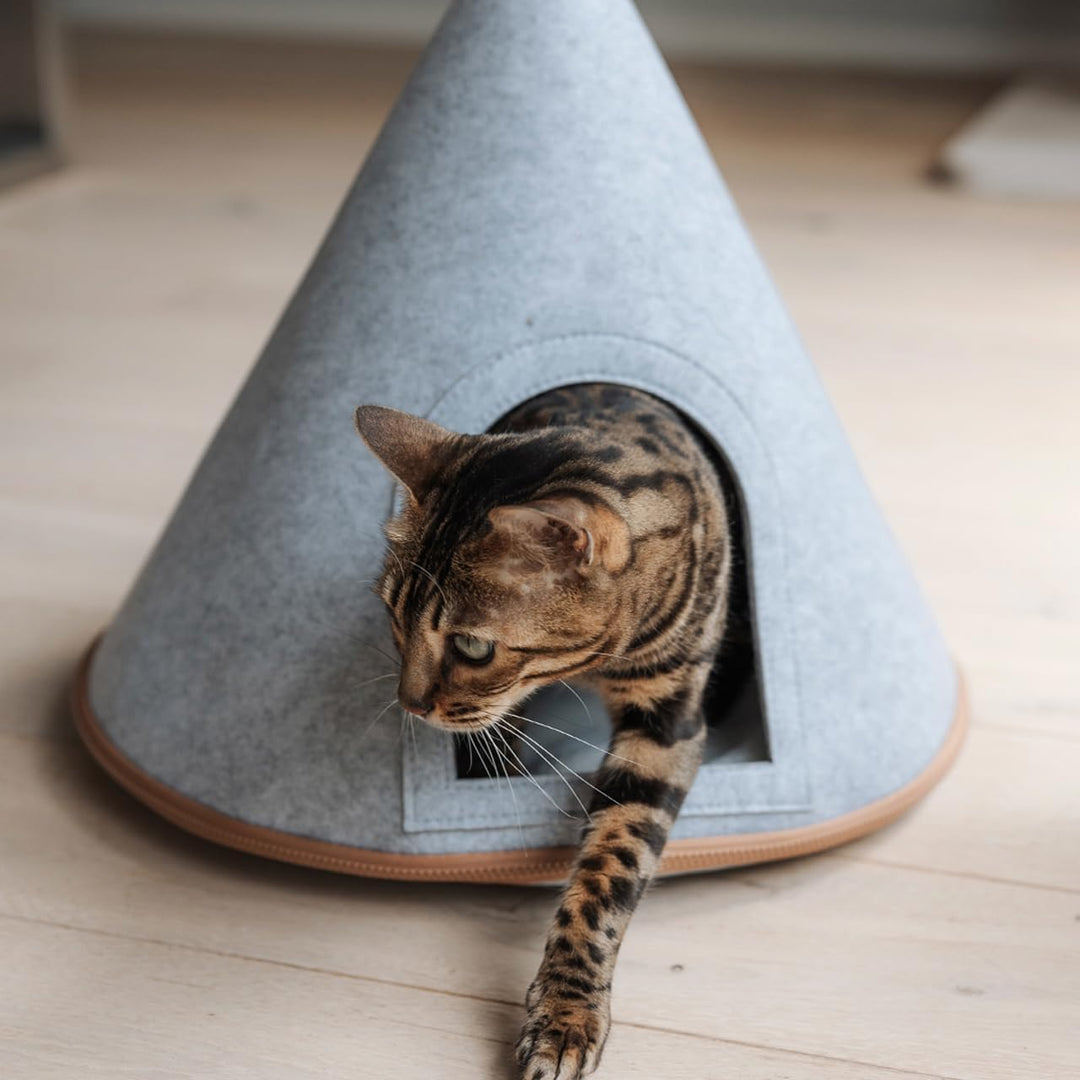 CanadianCat Company | Katzen Tipi Zelt für Haustiere Katzenzelt Cone Katzen Tipi, XL Katzenhöhle aus