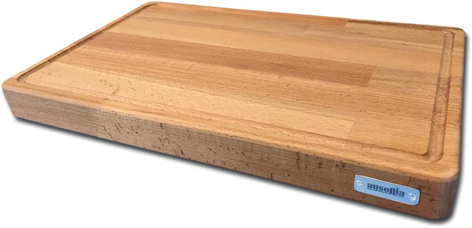 AUSONIA - 66440 FLEISCHER SCHNEIDEBRETT BUCHENHOLZ SCHNEIDEBRETT 40x25x4 MIT MIT GUMMIFÜSSEN