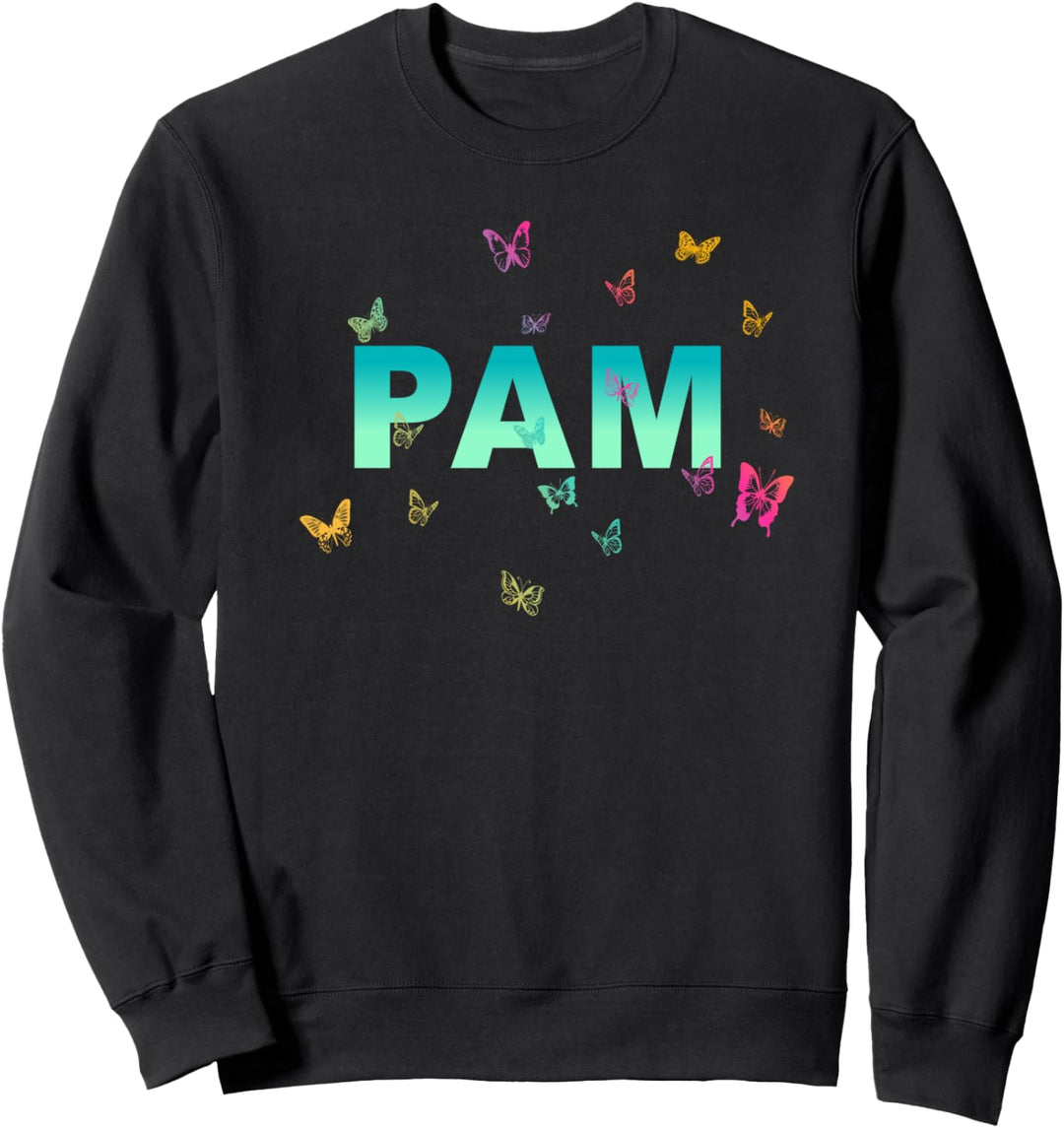 Pam - Schöner Name mit bunten Schmetterlingen Sweatshirt