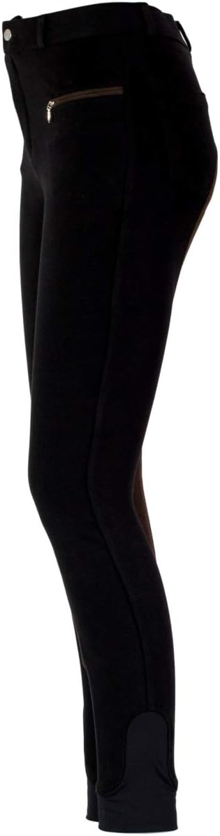 RL24 Damen Reithose Vollbesatz Flex BASICLINE 52 Schwarz/Dunkelbraun, 52 Schwarz/Dunkelbraun